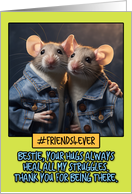 Thank You Friend Mice in Denim card