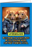 Thank You Friend Hamsters in Denim card