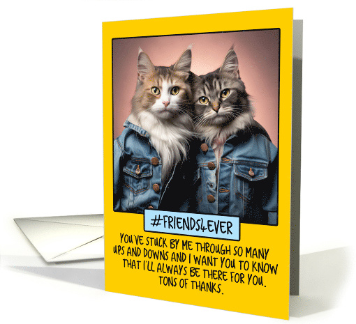 Thank You Friend Cats in Denim card (1787394)