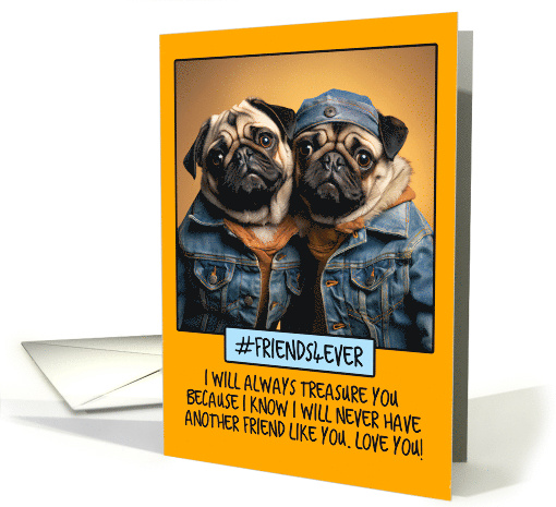 Thank You Friend Pugs in Denim card (1787510)