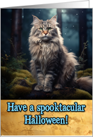 Norwegian Forrest Cat Halloween card