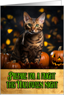 Bengal Cat Halloween card