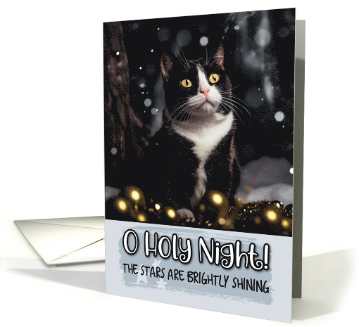 Tuxedo Cat O Holy Night Christmas card (1787668)