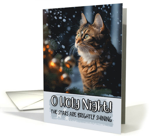 Tortoiseshell Cat O Holy Night Christmas card (1787672)