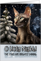 Oriental Shorthair Cat O Holy Night Christmas card