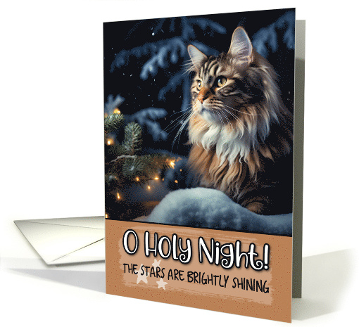 Maine Coon Cat O Holy Night Christmas card (1787694)