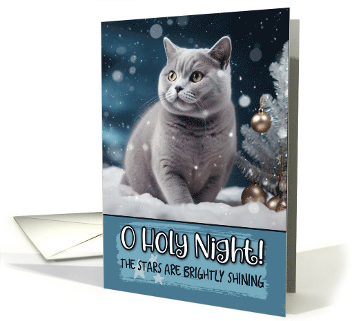 British Shorthair Cat O Holy Night Christmas card (1787722)