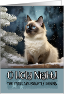 Balinese Cat O Holy Night Christmas card