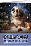 Shih Tzu O Holy Night Christmas card