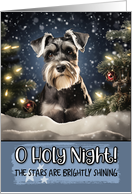Schnauzer O Holy Night Christmas card