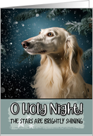 Saluki O Holy Night Christmas card