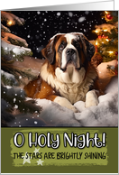 Saint Bernard O Holy Night Christmas card