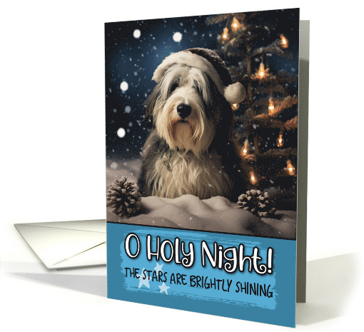 Old English Sheepdog O Holy Night Christmas card (1788018)