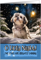 Lhasa Apso O Holy Night Christmas card
