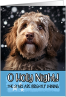 Labradoodle O Holy Night Christmas card
