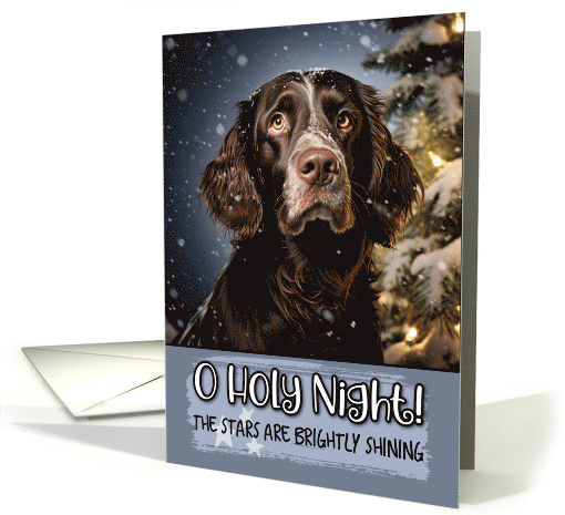 German Longhaired Pointer O Holy Night Christmas card (1788070)