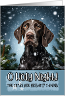 German shorthaired Pointer O Holy Night Christmas card