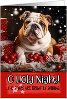 English Bulldog O Holy Night Christmas card