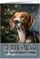 English Foxhound O Holy Night Christmas card