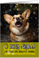 Corgi O Holy Night Christmas card