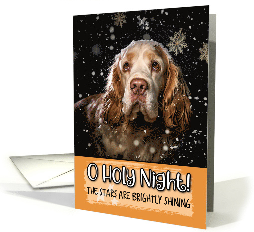 Clumber Spaniel O Holy Night Christmas card (1788176)