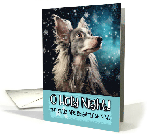 Chinese Crested Dog O Holy Night Christmas card (1788178)