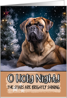Bull Mastiff O Holy Night Christmas card