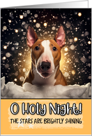 Bull Terrier O Holy Night Christmas card
