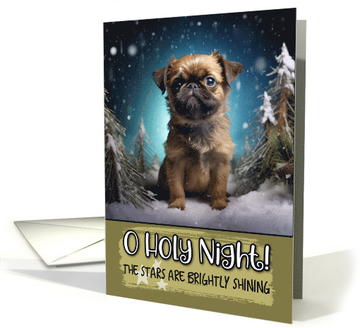 Brussels Griffon O Holy Night Christmas card (1788194)