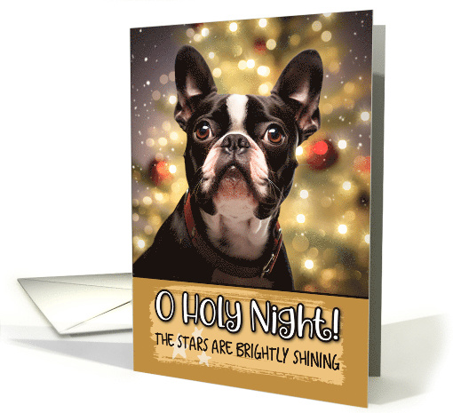 Boston Terrier O Holy Night Christmas card (1788204)