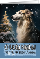 Borzoi O Holy Night Christmas card