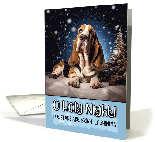 Basset Hound O Holy Night Christmas card (1788240)