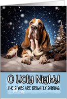Basset Hound O Holy Night Christmas card