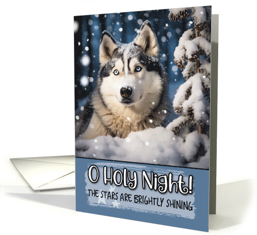 Alaskan Husky O Holy Night Christmas card (1788256)