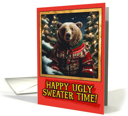 Brown Bear Ugly Sweater Christmas card (1788698)