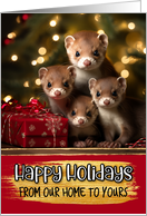 Stoat Family From Our Home to Yours Christmas card
