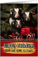Skunk Family From Our Home to Yours Christmas card