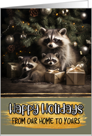 Raccoon Family From Our Home to Yours Christmas card