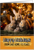 Rabbit Family From Our Home to Yours Christmas card