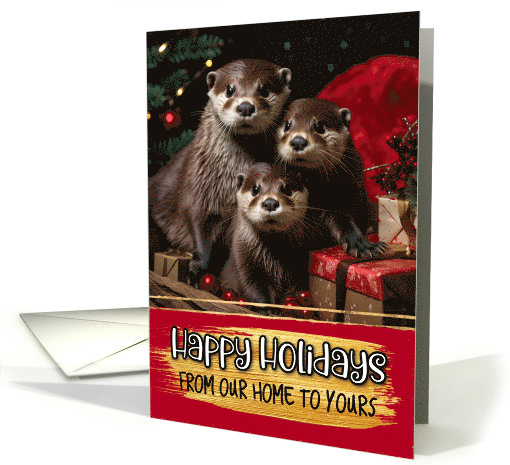 Otter Family From Our Home to Yours Christmas card (1788754)