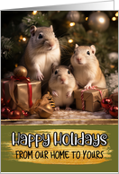 Gerbil Family From Our Home to Yours Christmas card