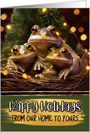 Frog Family From Our Home to Yours Christmas card
