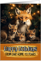 Fox Family From Our Home to Yours Christmas card