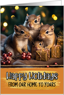Chipmunk Family From Our Home to Yours Christmas card