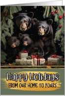 Black Bear Family From Our Home to Yours Christmas card