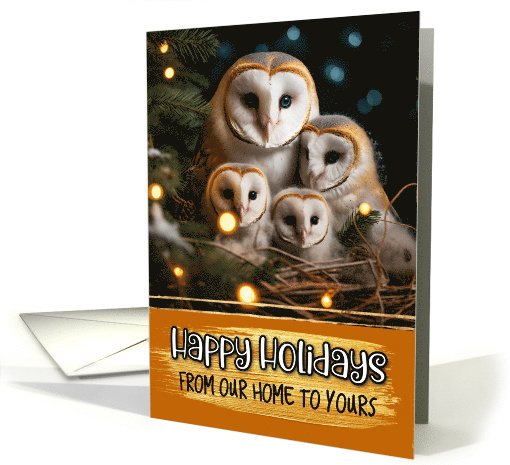 Barn Owl Family From Our Home to Yours Christmas card (1788840)
