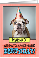 Niece Happy Birthday Bulldog Puppy card