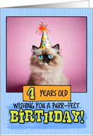 4 Years Old Happy Birthday Himalayan Cat card