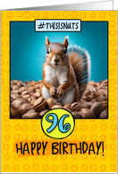 96 Years Old Happy Birthday Squirrel and Nuts card