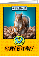 82 Years Old Happy Birthday Squirrel and Nuts card